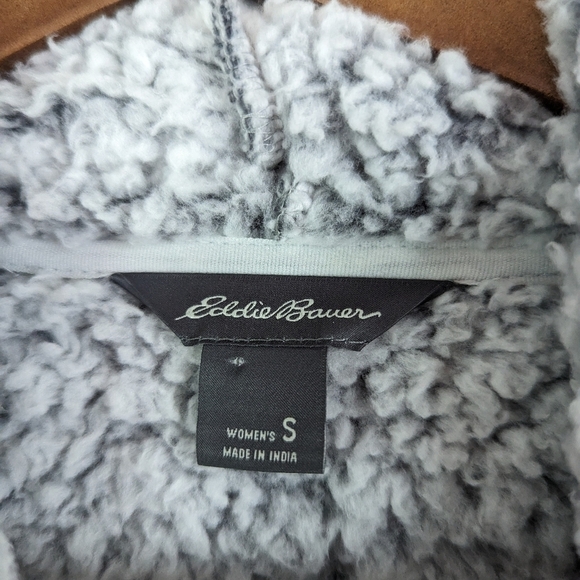 Eddie Bauer Pullover Teddy Small Women Fireside Plush Turtleneck Sweater Gray - Picture 4 of 12